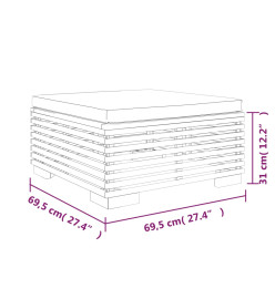 Salon de jardin 3 pcs avec coussins Bois de teck solide