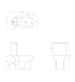 Toilette d'angle en céramique pour salle de bains blanc