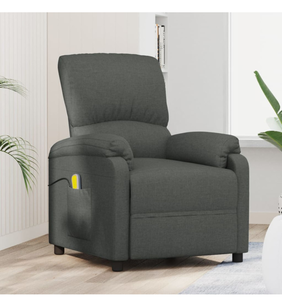 Fauteuil de massage Gris foncé Tissu