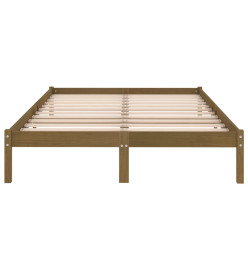 Cadre de lit Marron miel Bois massif 120x190 cm Petit Double