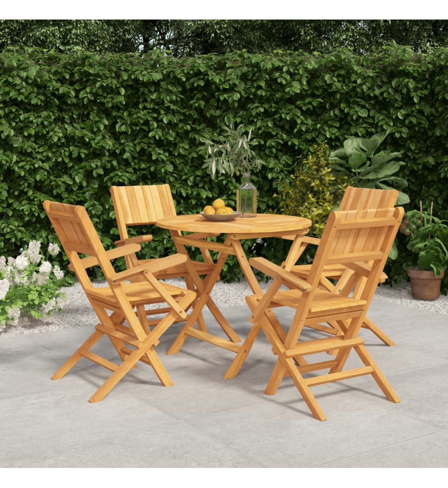 Ensemble à dîner de jardin 5 pcs Bois de teck massif