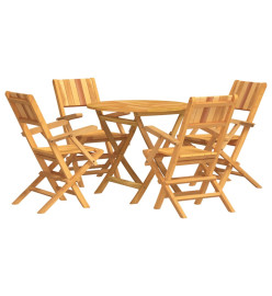 Ensemble à dîner de jardin 5 pcs Bois de teck massif