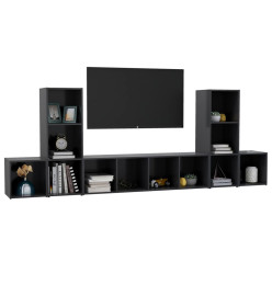 Ensemble de meubles TV 5 pcs Gris Aggloméré