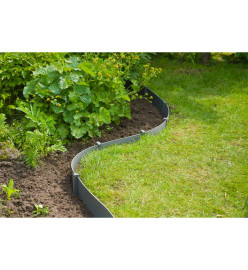 Nature Ensemble de bordure de jardin H15 cm x 10 m avec piquet gris