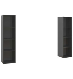 Meubles TV 2 pcs Gris brillant 142,5x35x36,5 cm Aggloméré