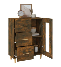 Buffet chêne fumé 69,5x34x90 cm bois d'ingénierie