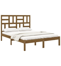 Cadre de lit Marron miel Bois massif 140x200 cm