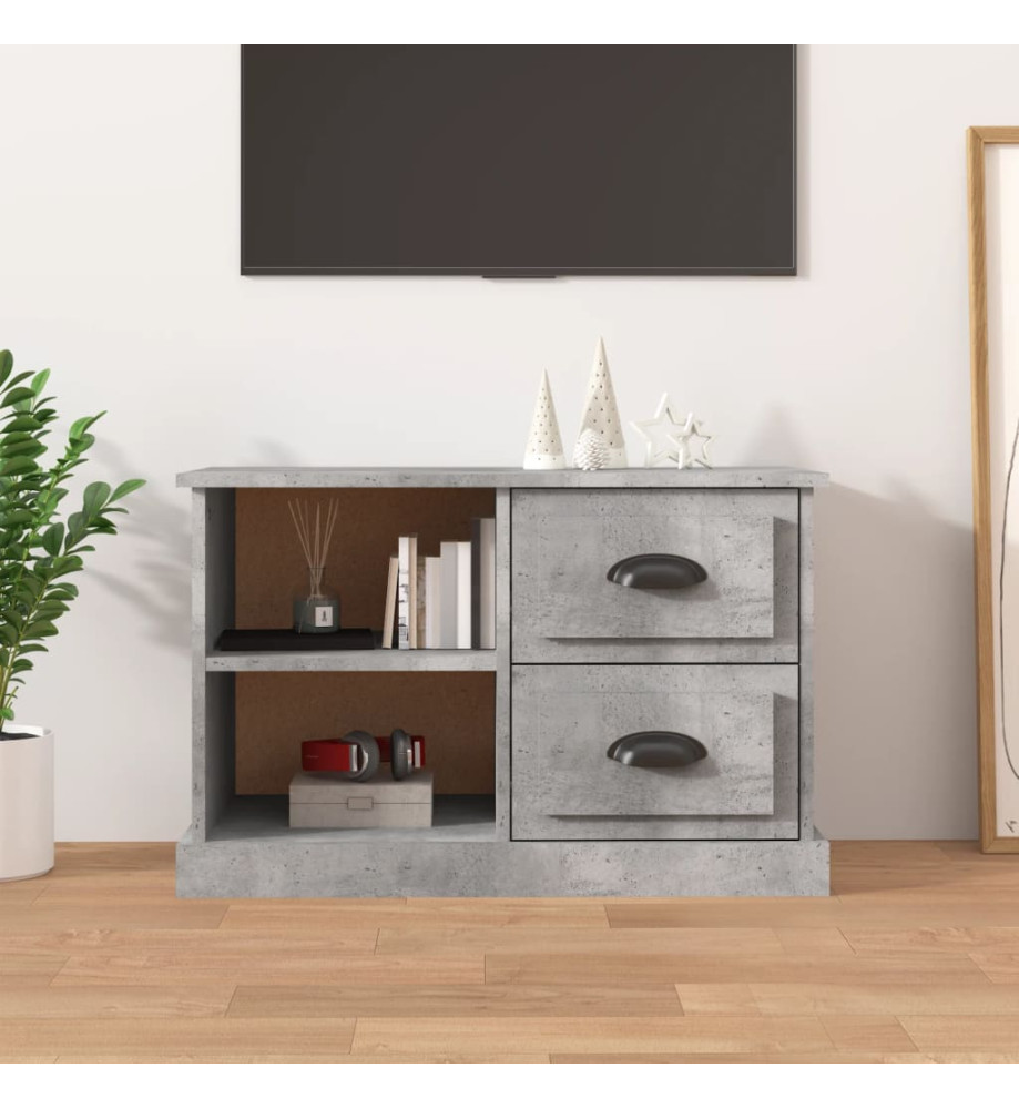 Meuble TV gris béton 73x35,5x47,5 cm bois d'ingénierie