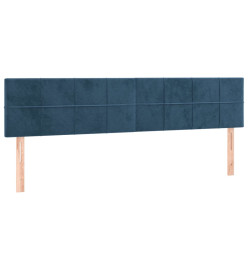 Têtes de lit 2 pcs Bleu foncé 100x5x78/88 cm Velours