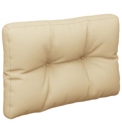 Coussin de palette beige 60x40x12 cm tissu