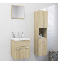 Ensemble de meubles de salle de bain Chêne sonoma Aggloméré