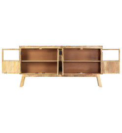 Buffet Marron et noir 160x30x80 cm Bois de manguier solide brut