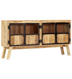 Buffet Marron et noir 160x30x80 cm Bois de manguier solide brut