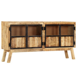 Buffet Marron et noir 160x30x80 cm Bois de manguier solide brut