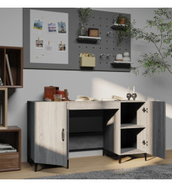 Bureau Sonoma gris 140x50x75 cm Bois d'ingénierie