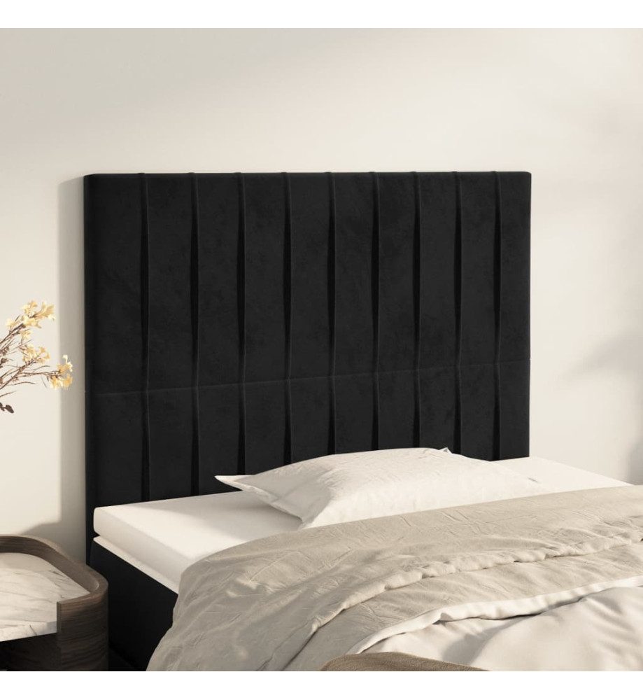 Têtes de lit 2 pcs Noir 100x5x78/88 cm Velours