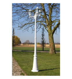 Lampadaire de jardin 3 bras 215 cm Blanc Aluminium