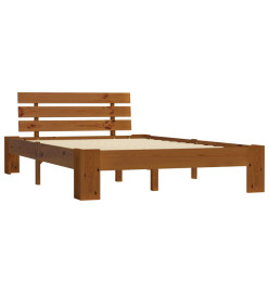 Cadre de lit Marron miel Bois de pin massif 140 x 200 cm