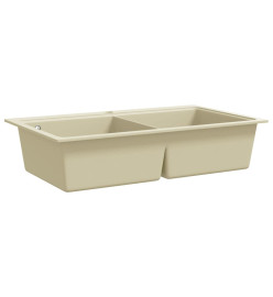 Évier de cuisine Granit Double lavabo Beige