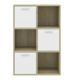 Armoire de rangement Blanc/Chêne sonoma 60x29,5x90 cm Aggloméré