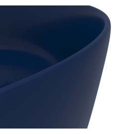 Lavabo rond de luxe Bleu foncé mat 40x15 cm Céramique