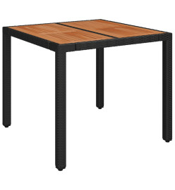 Ensemble à manger de jardin coussins 5pcs Noir Résine tressée