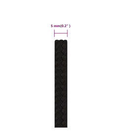 Corde de travail Noir 5 mm 500 m Polyester