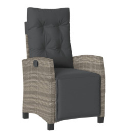 Ensemble à manger de jardin et coussins 7 pcs gris rotin