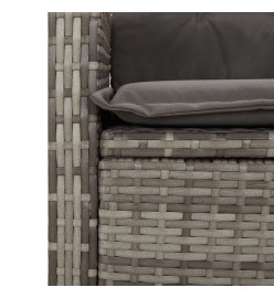 Ensemble à manger de jardin et coussins 7 pcs gris rotin