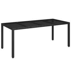 Ensemble à manger de jardin 9pcs coussins noir résine tressée