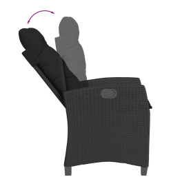 Ensemble à manger de jardin 9pcs coussins noir résine tressée
