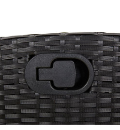 Ensemble à manger de jardin 9pcs coussins noir résine tressée