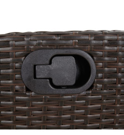 Ensemble à manger de jardin 3 pcs et coussins marron poly rotin