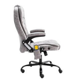 Chaise de bureau de massage gris clair similicuir daim