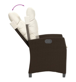Ensemble à manger de jardin et coussins 9 pcs marron poly rotin