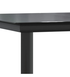 Ensemble à manger de jardin coussins 7pcs Noir Résine tressée