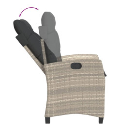 Chaises inclinables jardin lot de 2 et coussins résine tressée