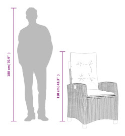Ensemble à manger de jardin et coussins 9 pcs gris clair rotin