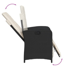 Ensemble à manger de jardin coussins 7pcs Noir Résine tressée