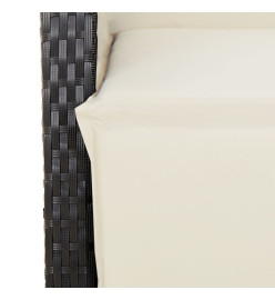 Ensemble à manger de jardin coussins 7pcs Noir Résine tressée