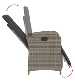Ensemble à manger de jardin et coussins 7 pcs gris rotin
