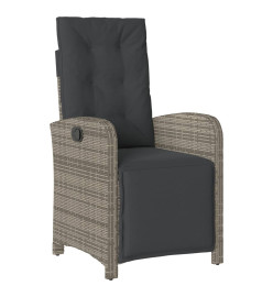 Ensemble à manger de jardin 5 pcs coussins gris résine tressée