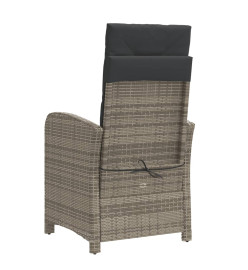 Ensemble de bistro 3 pcs avec coussins gris résine tressée