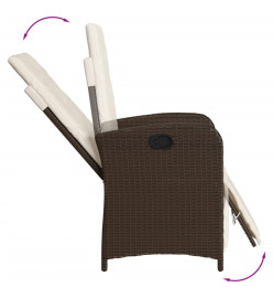 Ensemble à manger de jardin et coussins 7 pcs marron rotin