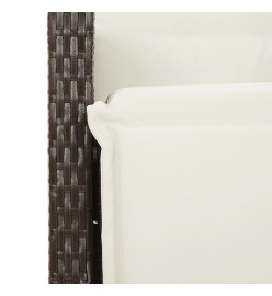Ensemble à manger de jardin et coussins 7 pcs marron rotin