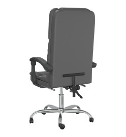 Fauteuil de massage inclinable de bureau Gris Similicuir