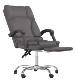 Fauteuil de massage inclinable de bureau Gris Similicuir