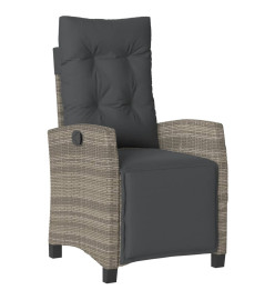 Ensemble à manger de jardin 5 pcs coussins gris résine tressée