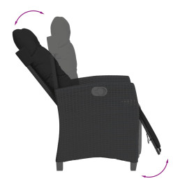 Ensemble à manger de jardin coussins 7pcs Noir Résine tressée