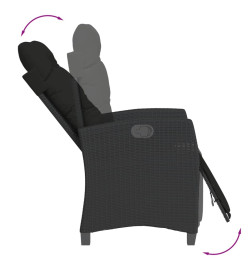 Ensemble à manger de jardin coussins 7pcs Noir Résine tressée